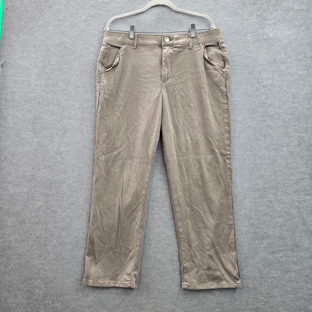 Democracy Women Pants 14 Beige Absolution Cotton Rayon Spandex Logo